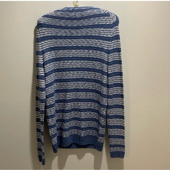 NWT Black Brown 1826 Men's Blue Pullover Sweater Size Large Cotton Knit - Picture 2 of 6